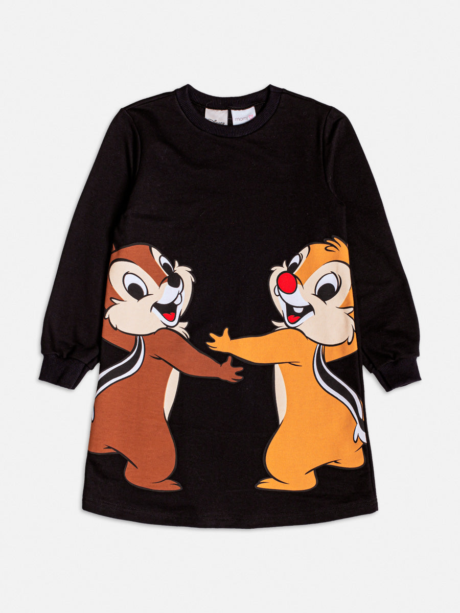 Vestido Infantil Momi Inverno Preto Tico e Teco