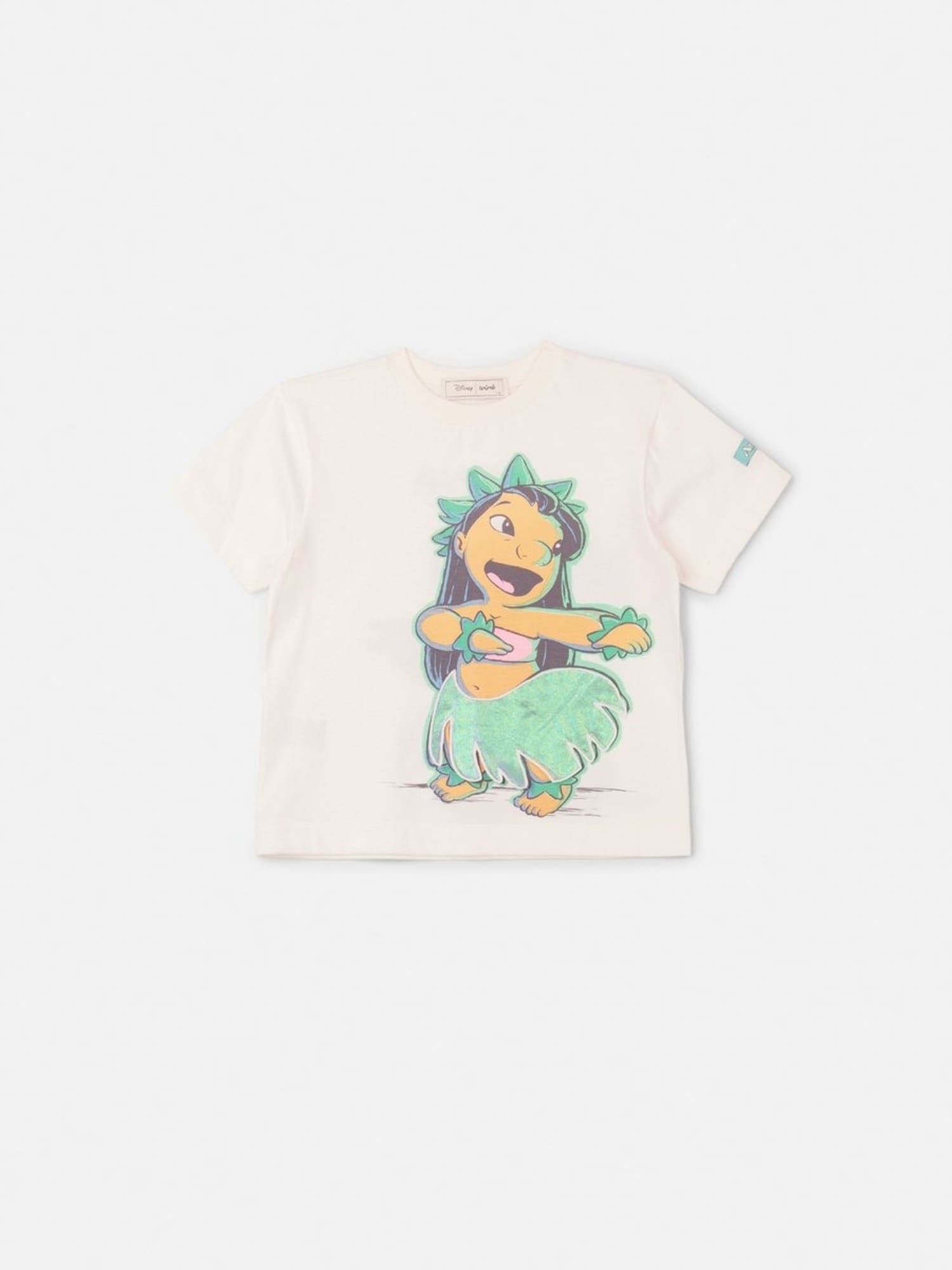 Blusa Infantil Animê Branca Lilo e Stitch Hula com Strass Disney
