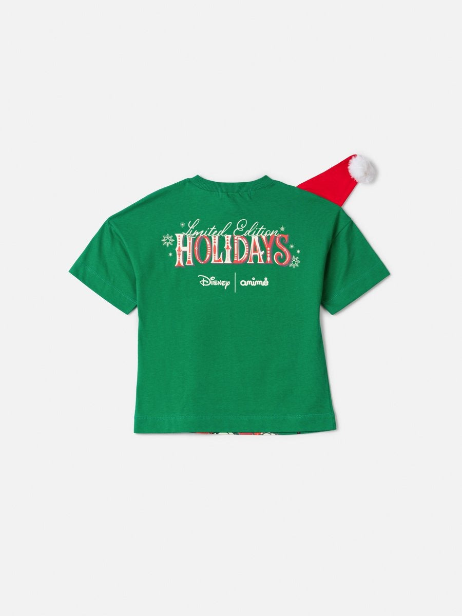 Blusa Infantil Animê Verão Verde Minnie Noel Disney