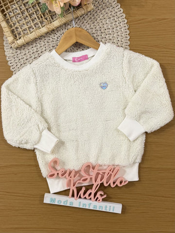 Casaco Infantil Cinti Inverno Off White Peluciado