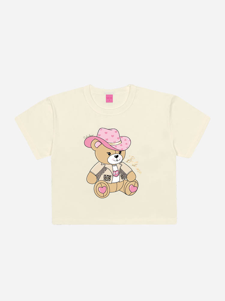 Blusa Infantil Belime Verão Usinha Cowgirl Branca