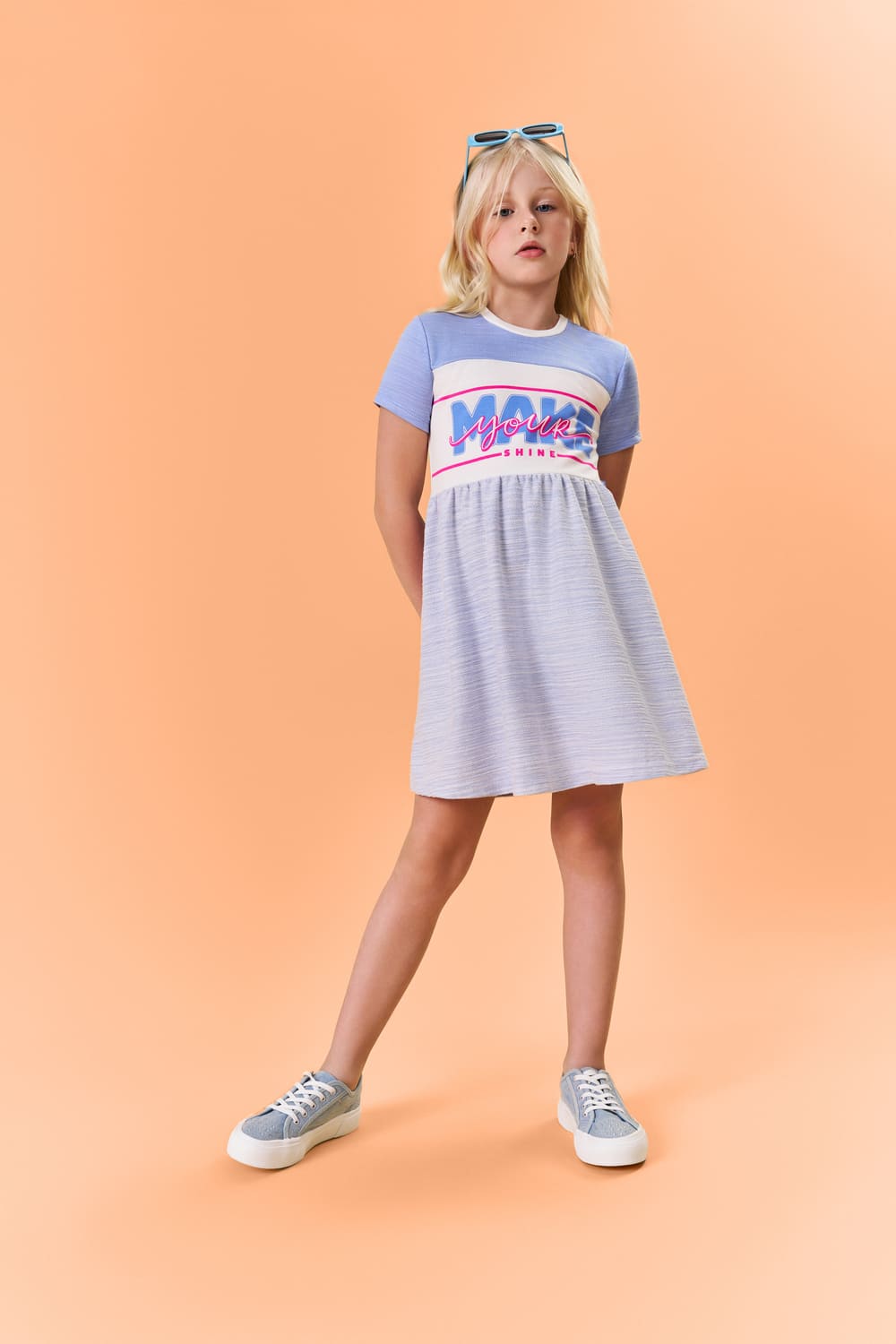 Vestido Infantil Catavento Verão Azul Make
