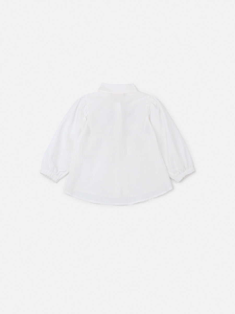Blusa Infantil Animê Inverno com Gola e Manga Longa Branco Minnie e Mickey Disney