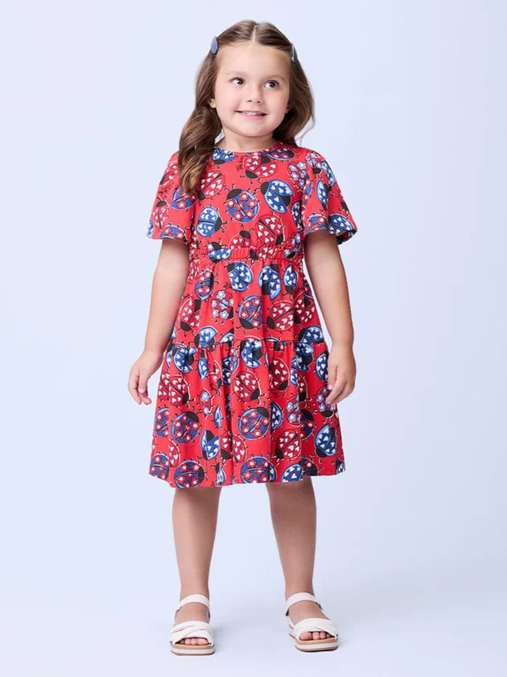 Vestido Infantil Momi Verão Vermelho Joaninha