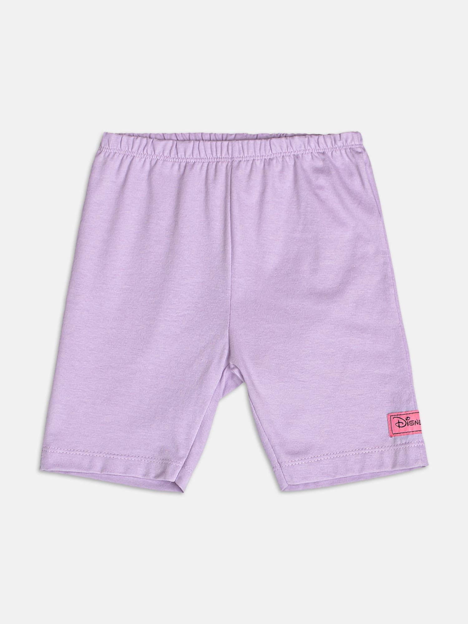 Conjunto Infantil Momi Verão com Shorts Ciclista Lilás e Blusa Branca Ariel Disney
