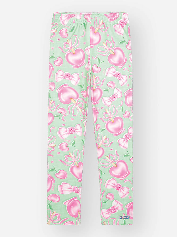 Calça Legging Infantil Cinti Verão Verde Docinhos
