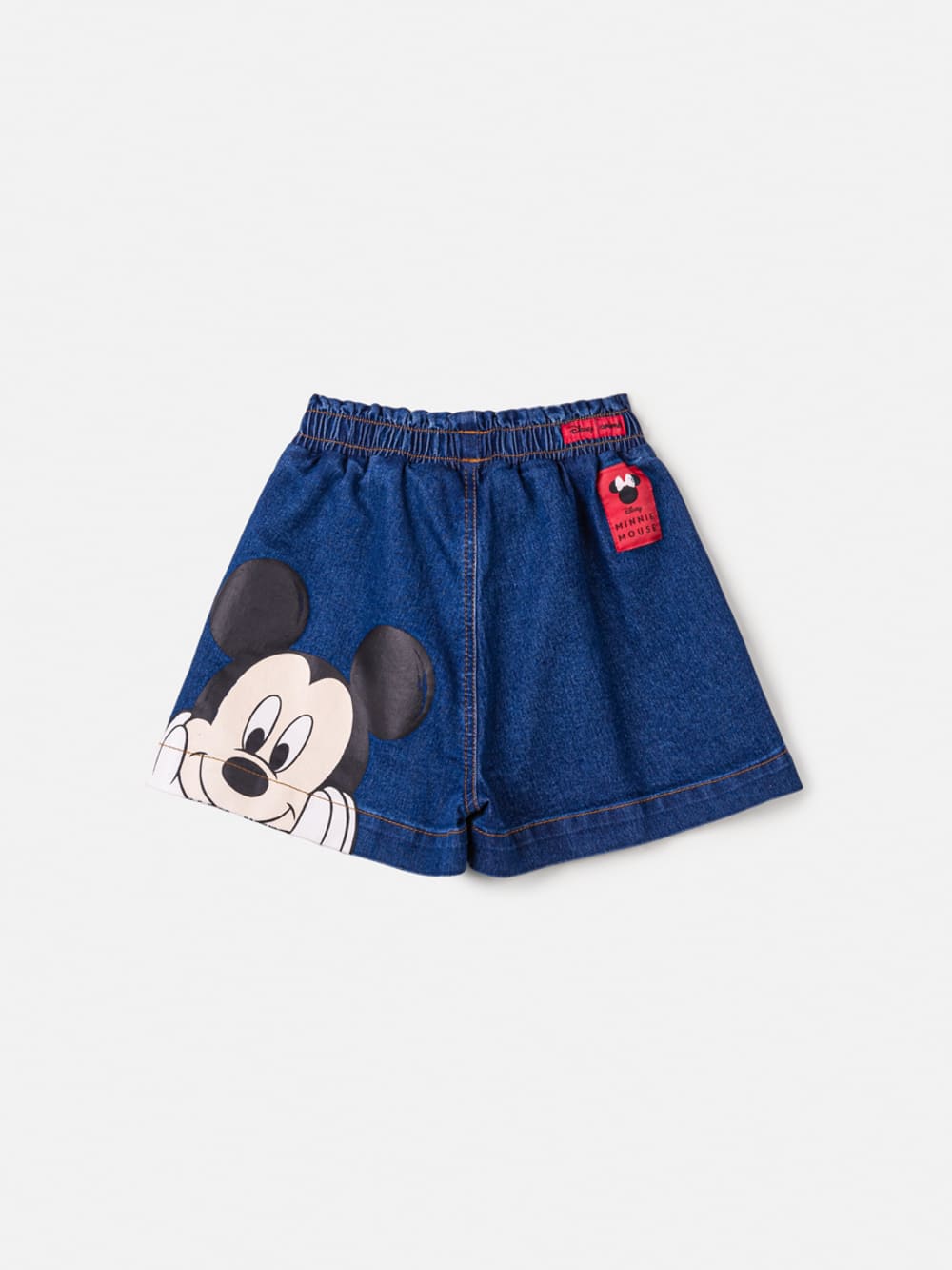 Conjunto Infantil Animê Verão Shorts e Colete Jeans Minnie Disney