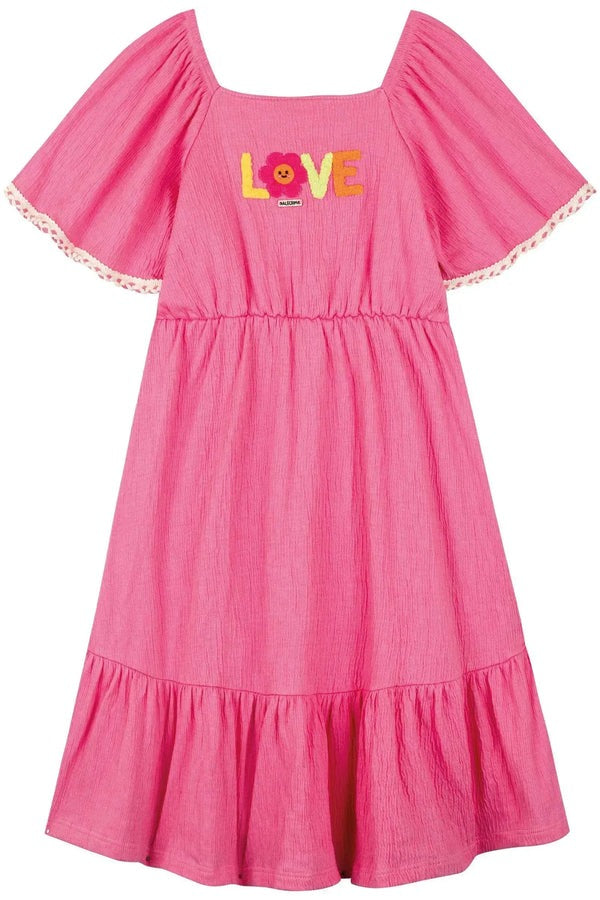 Vestido Infantil Kukiê Verão Rosa Love