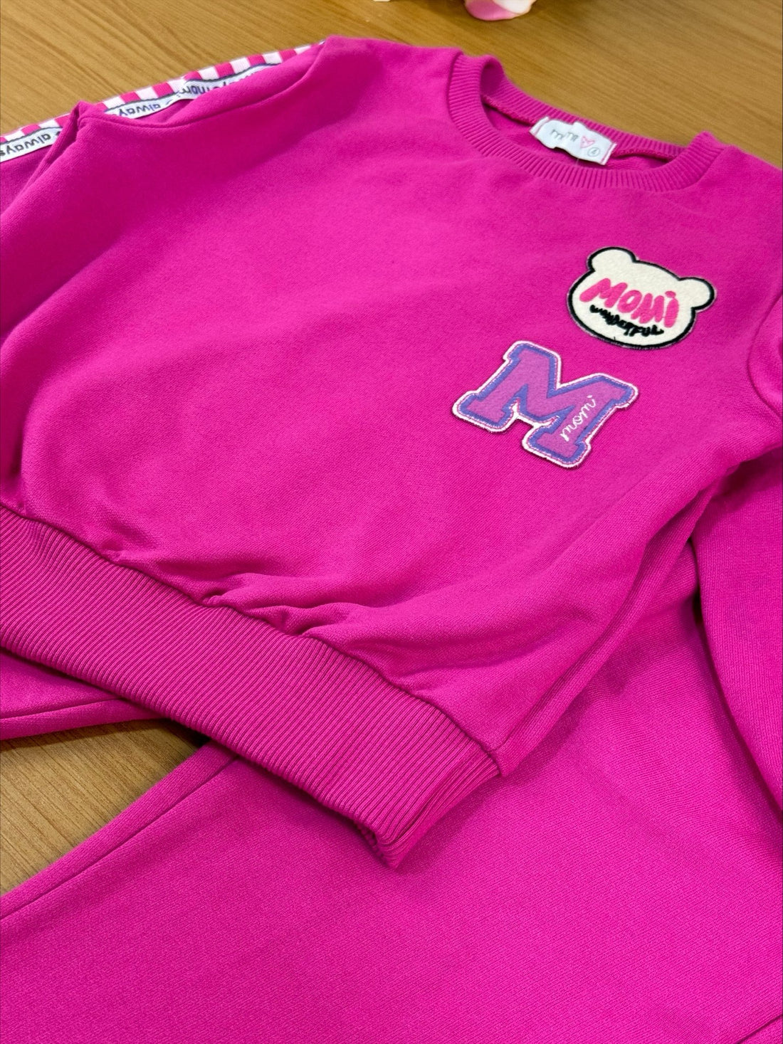 Conjunto Infantil Momi Inverno Calça e Moletom Ursinho Pink