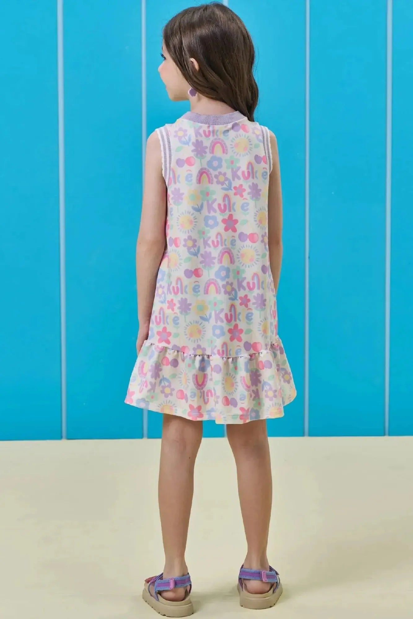 Vestido Infantil Kukiê Off White Verão Flores