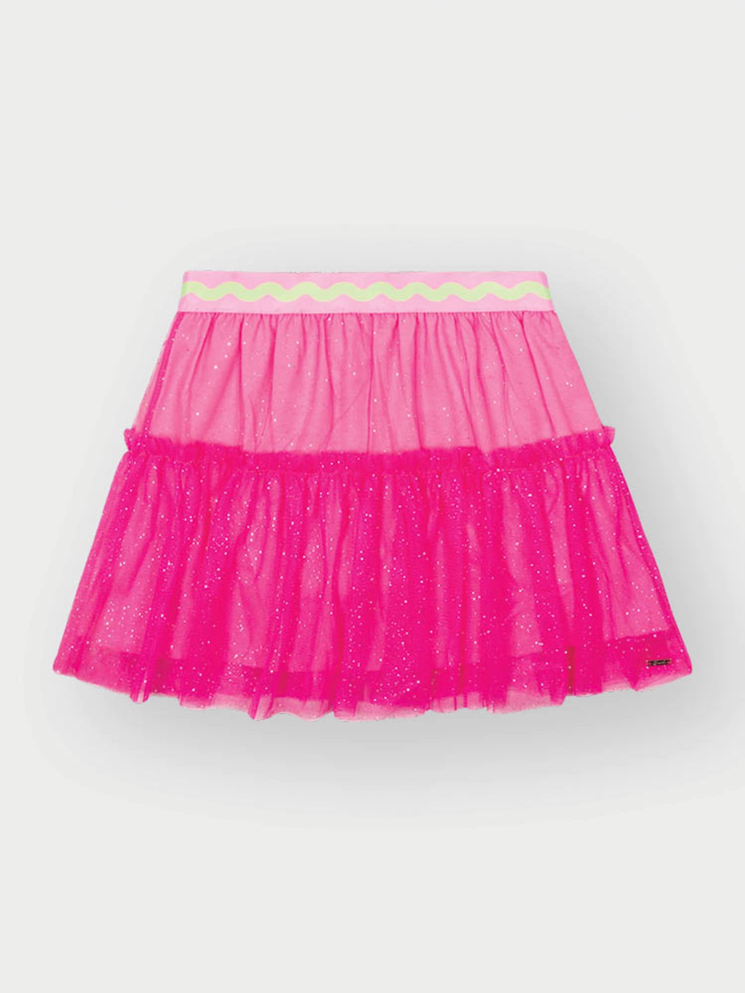 Saia Infantil Cinti Verão Tule Rosa com Glitter