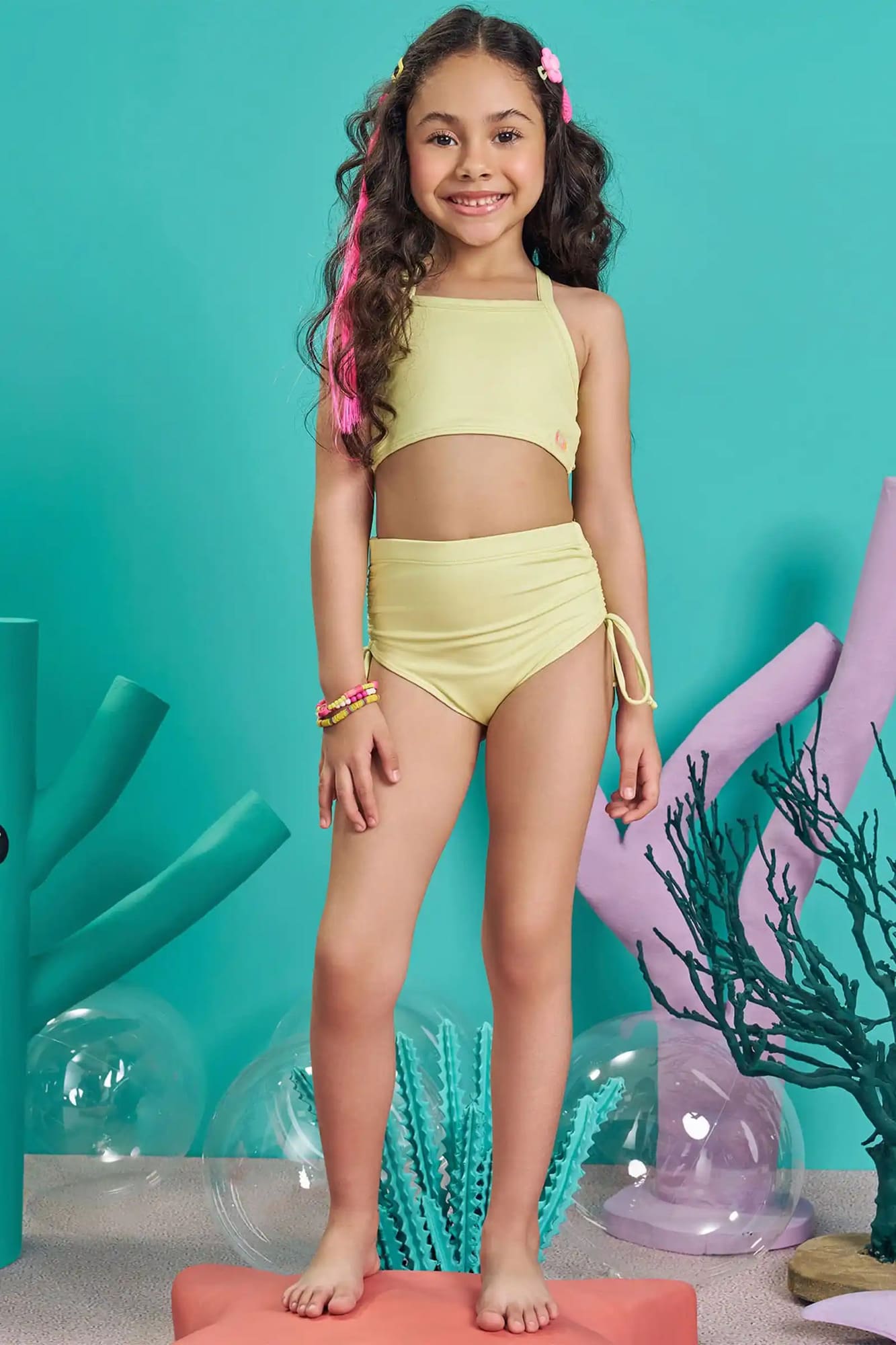 Biquíni Infantil Kukiê Verão Verde Neon