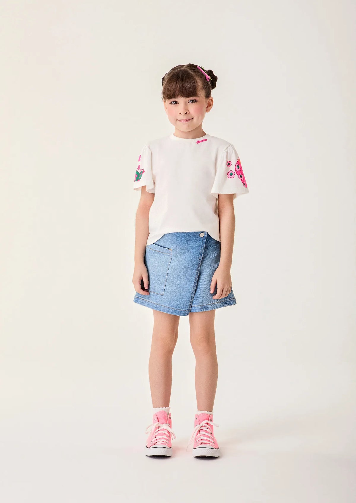 Blusa Infantil Menina Bimbi Branca Moranguinho