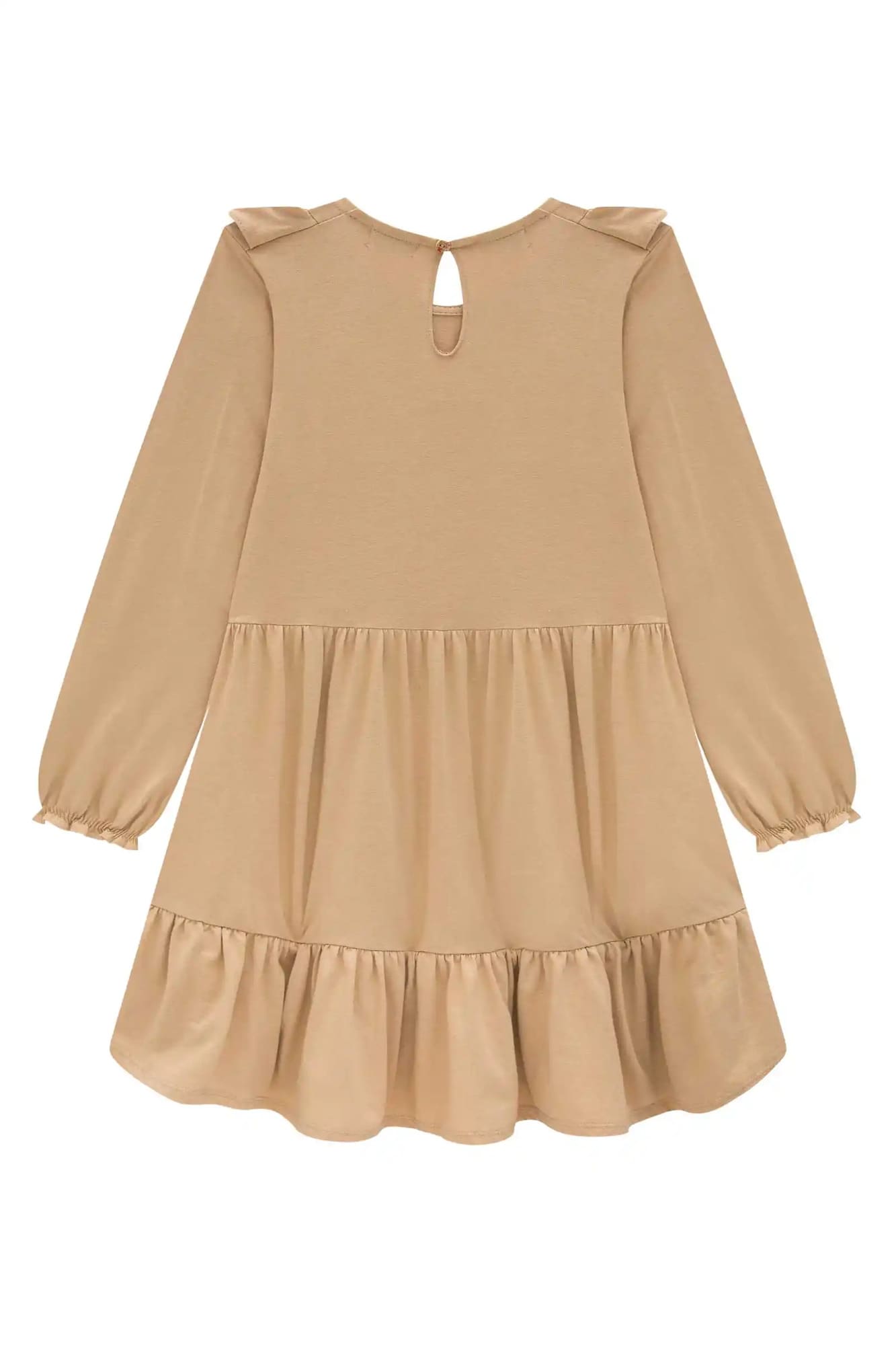 Vestido Infantil Kukiê Inverno Marrom Flores