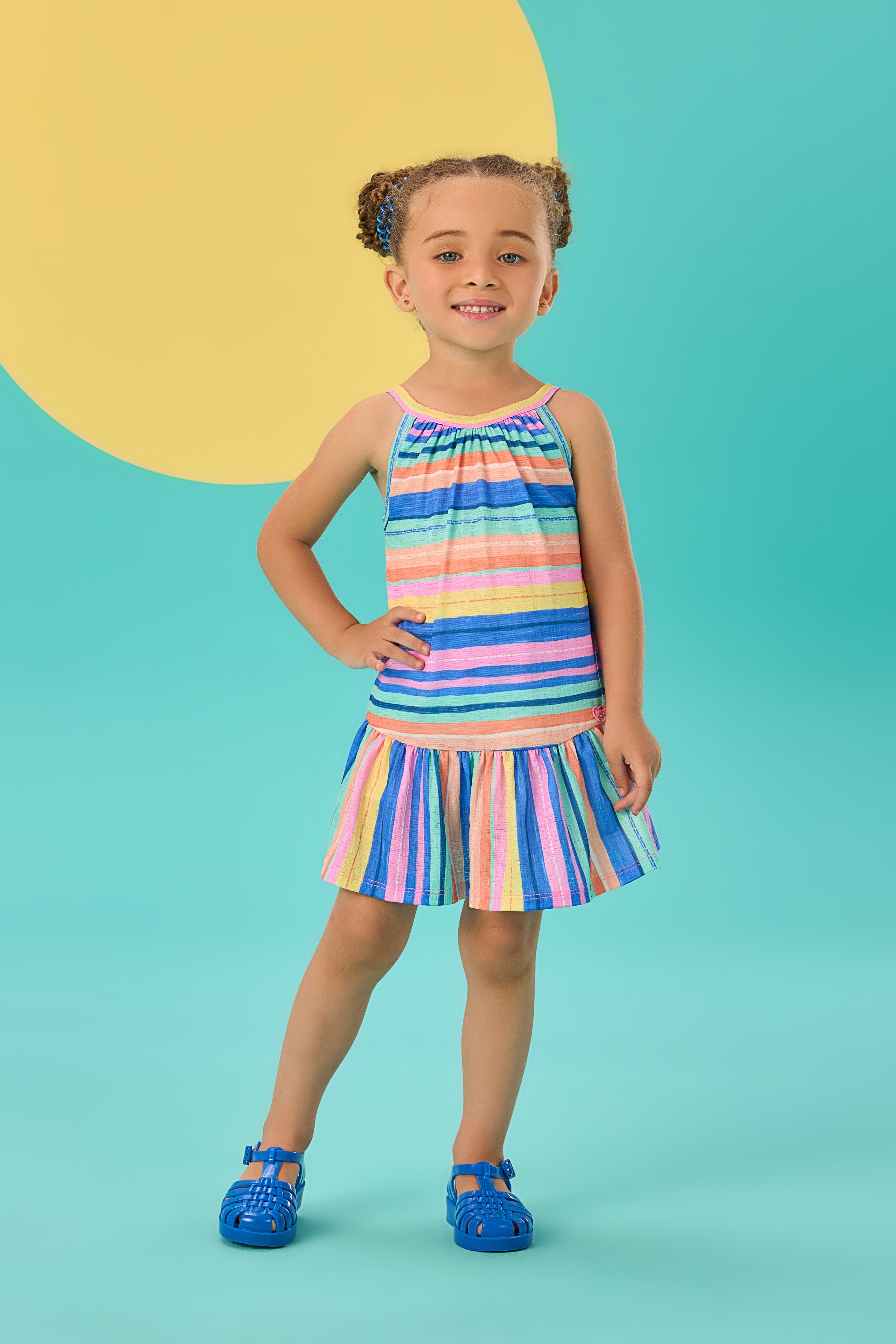 Vestido Infantil Mon Sucre Verão Colorido