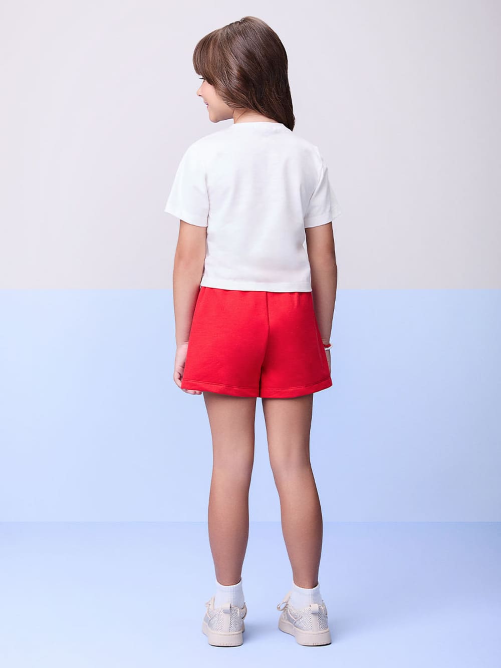 Conjunto Infantil Momi Verão Shorts Vermelho e Blusa Summer
