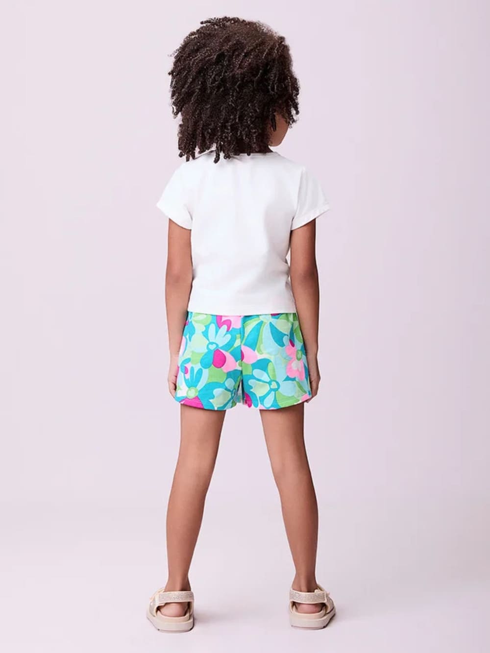 Conjunto Infantil Momi Verão Shorts Saia e Blusa Jardim