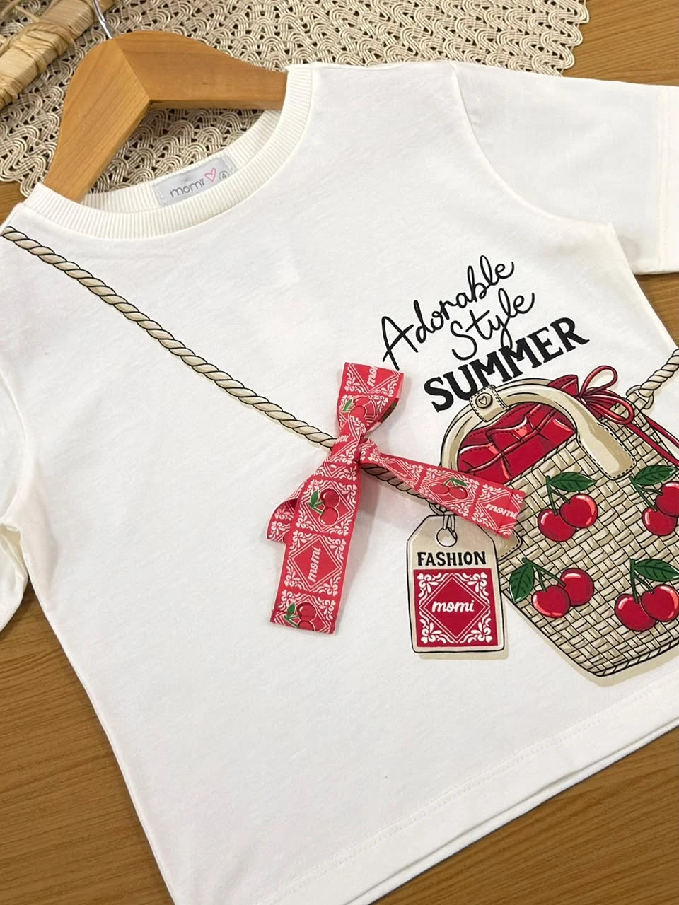 Blusa Infantil Menina Momi Branca Cestinha de Frutas