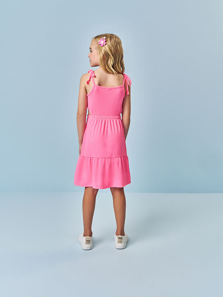 Vestido Infantil Cinti Verão Rosa com Strass