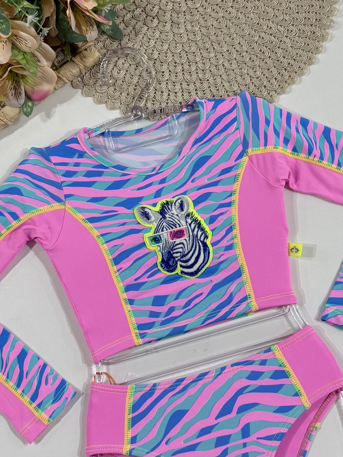 Biquíni Infantil Siri Kids com Blusa Manga Longa Leticia Zebra 40269
