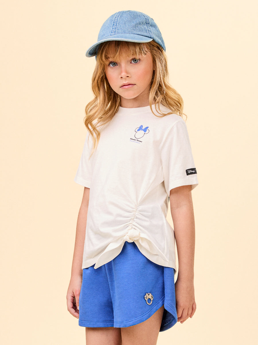 Conjunto Infantil Animê Verão Shorts Azul e Blusa Minnie Disney