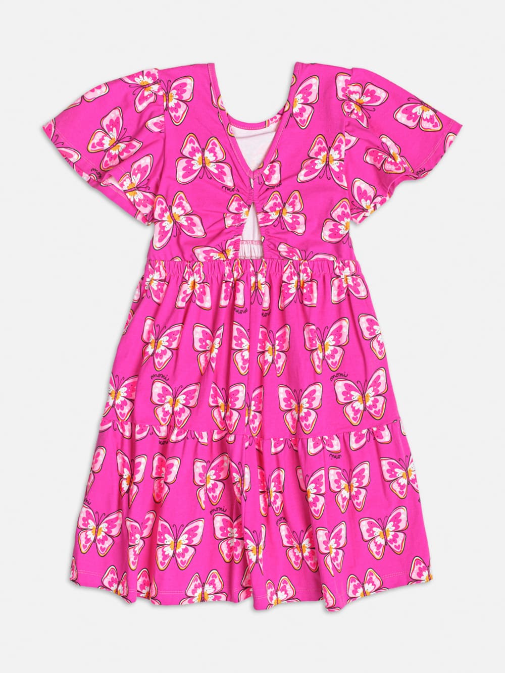 Vestido Infantil Momi Verão Pink Borboleta