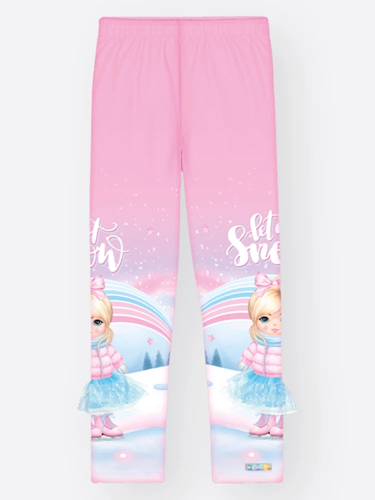Calça Legging Infantil Cinti Inverno Flanelado Rosa Menininha Snow