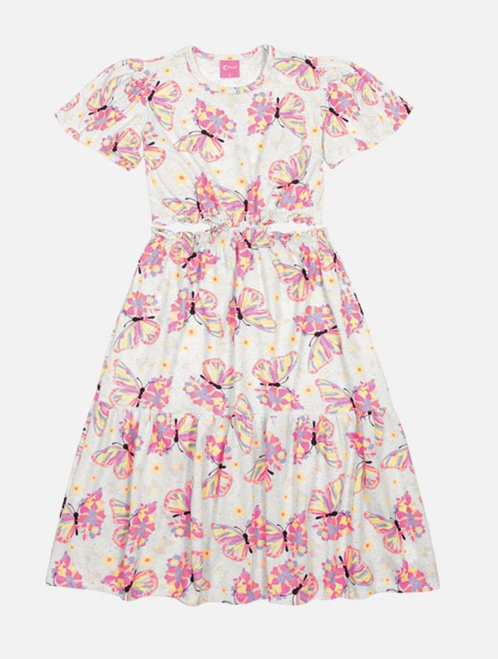 Vestido Infantil Cinti Verão Midi Borboleta