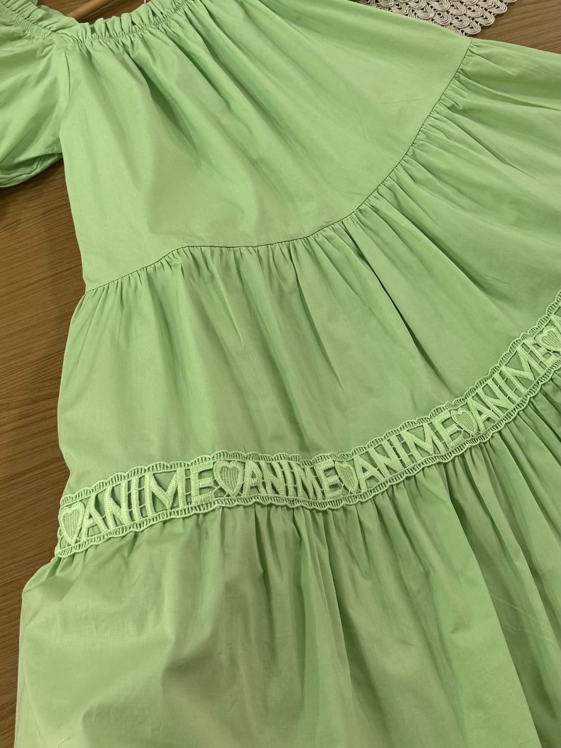 Vestido Infantil Animê Verão Verde