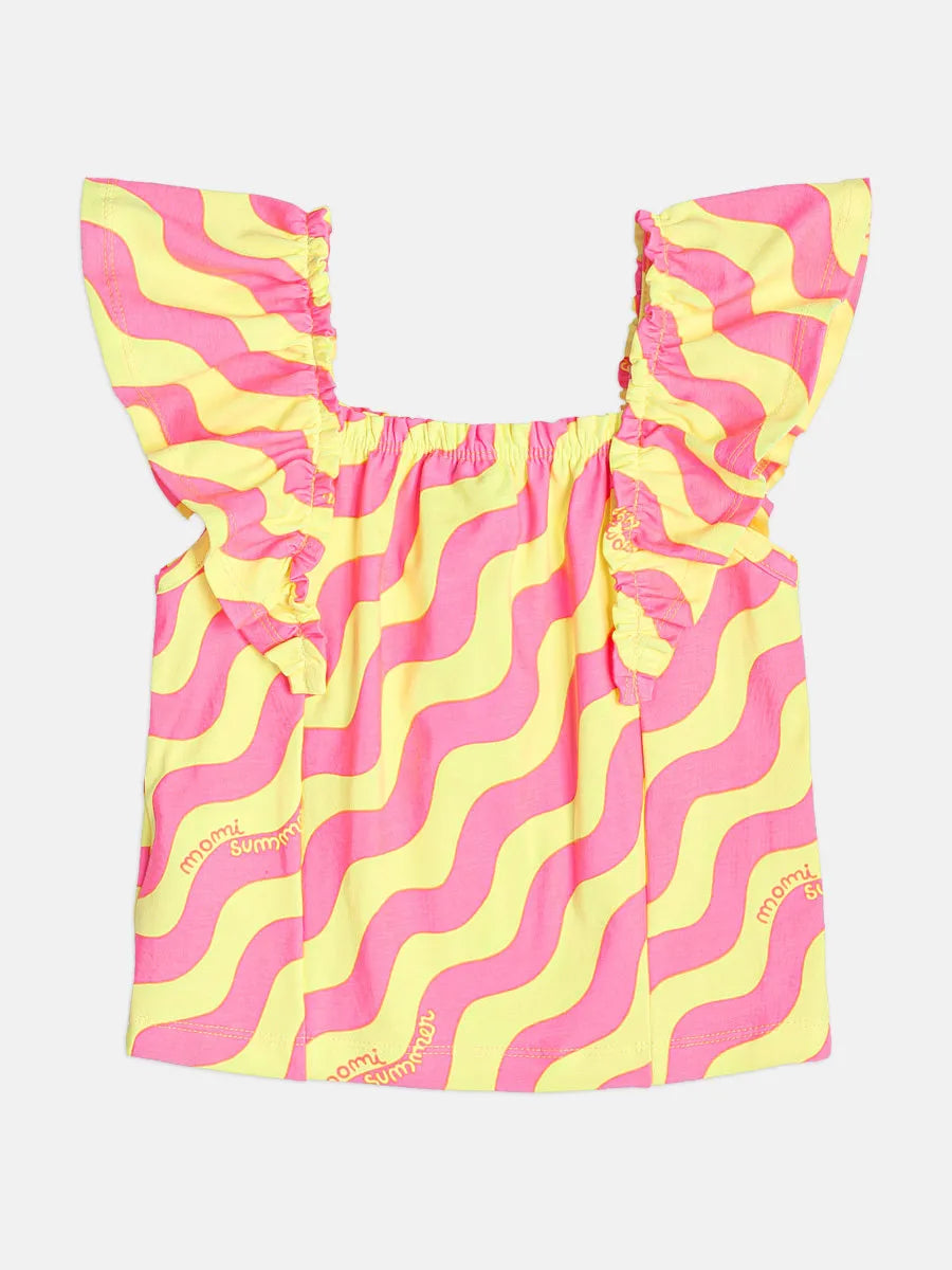 Conjunto Infantil Menina Momi Com Shorts Neon e Blusa Neon Cores