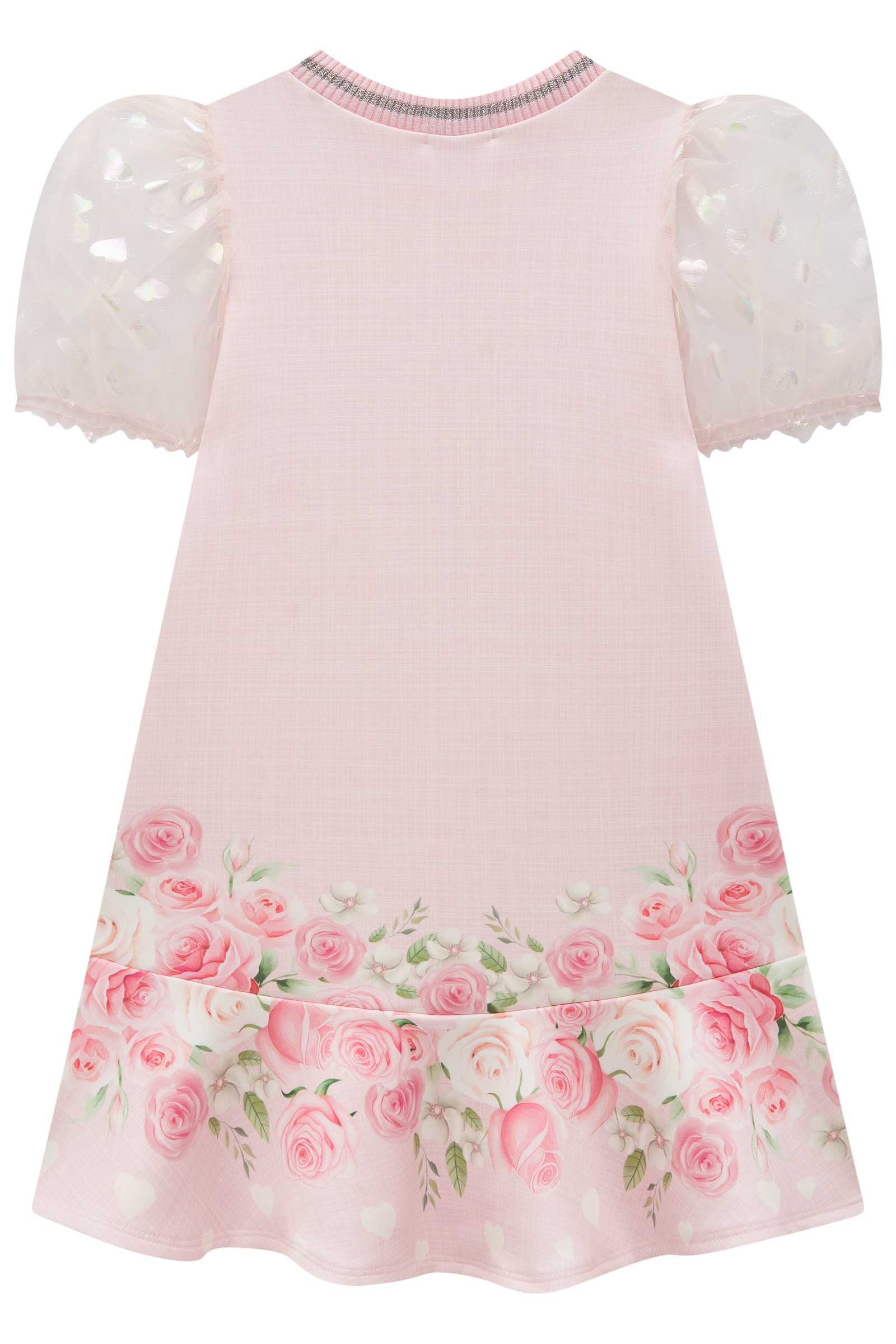Vestido Infantil Kukie Verão Rosa Ursinha Fofa