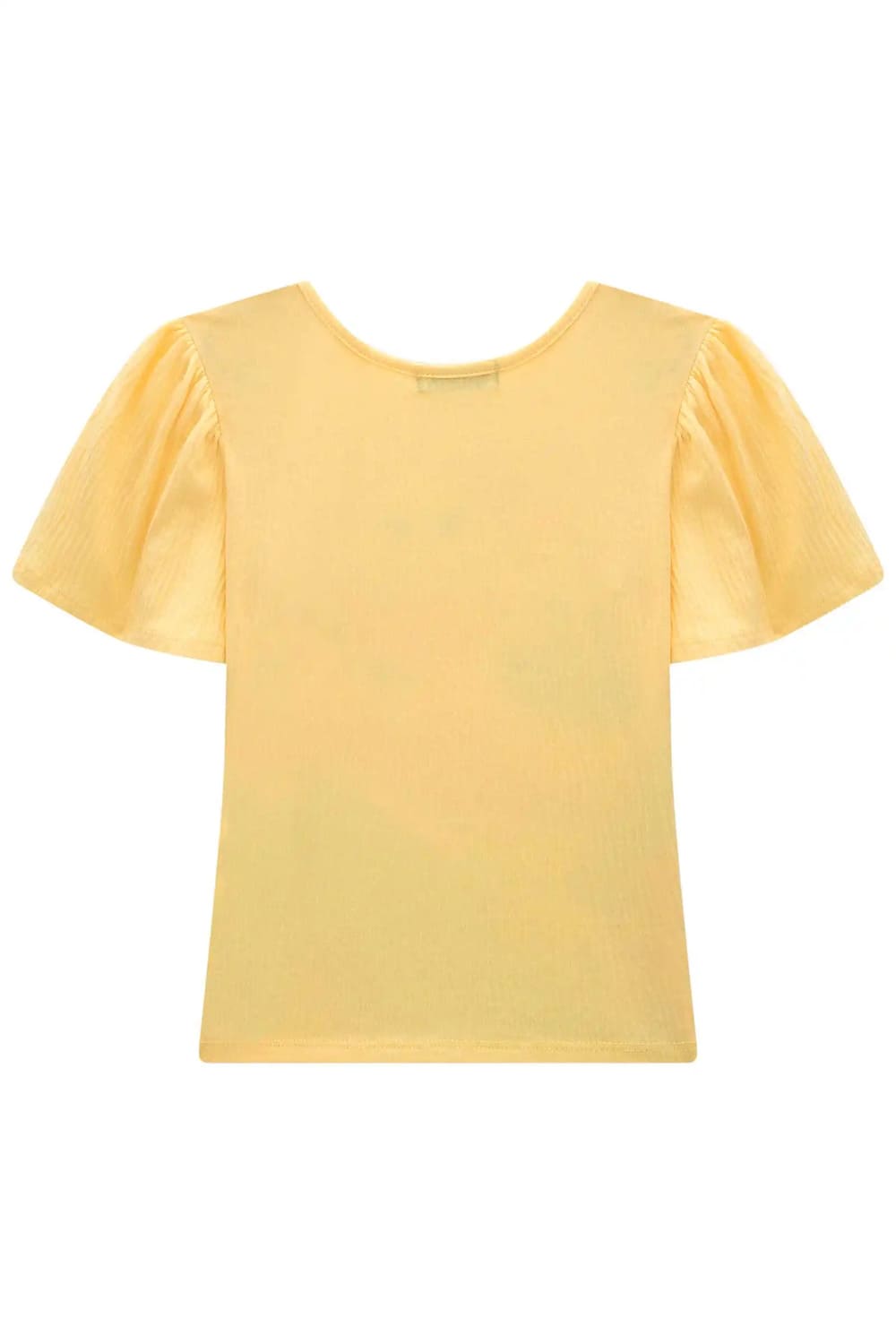 Blusa Infantil Kukie Verão Amarela Gatinha Bailarina