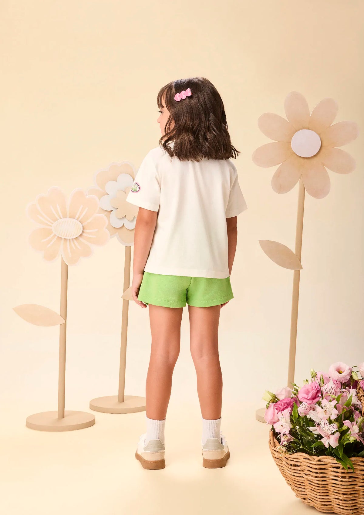 Blusa Infantil Menina Momi Branca Ursinhos Cereja Strass
