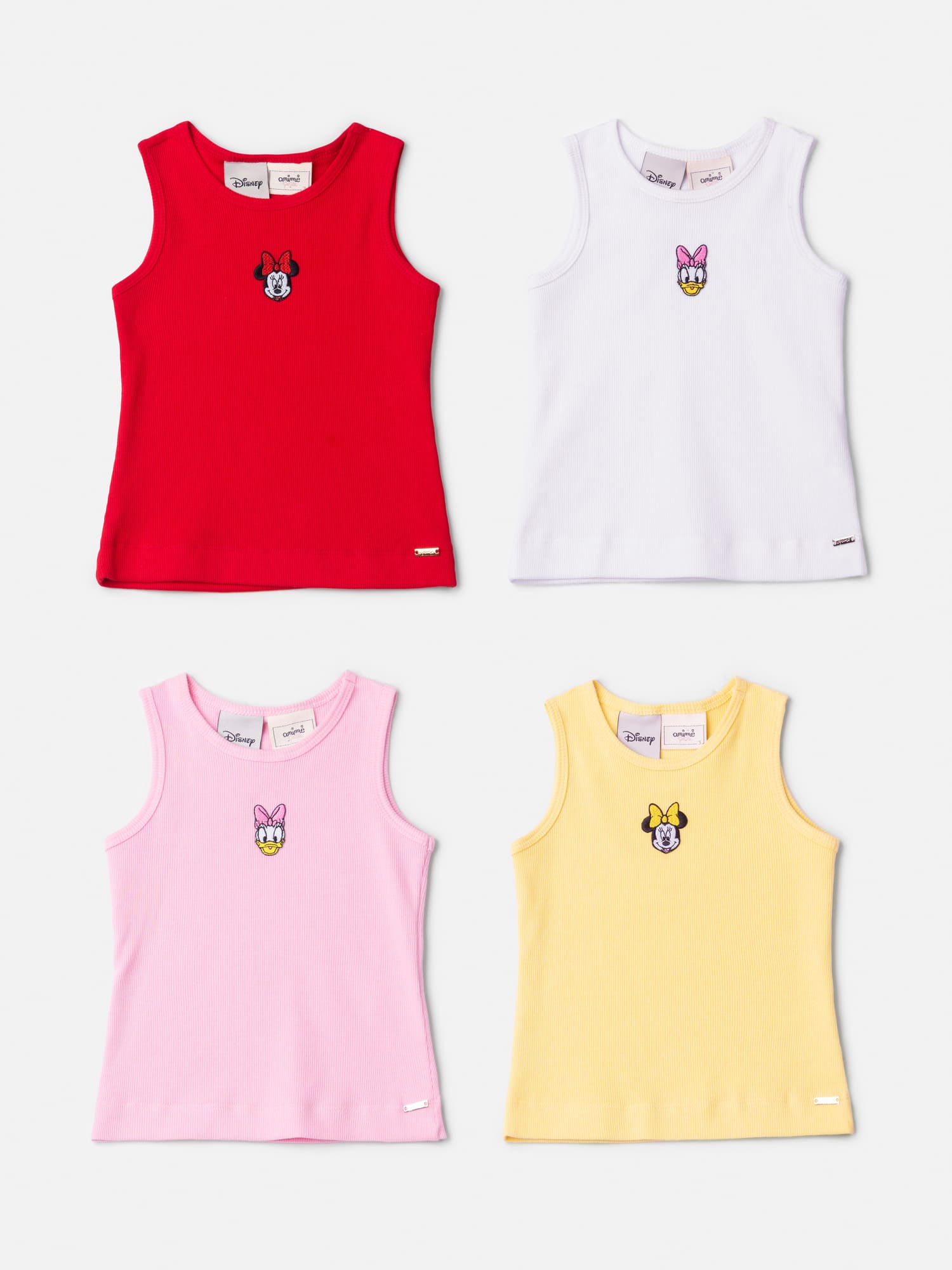 Regata Infantil Animê Verão Vermelha Minnie Disney