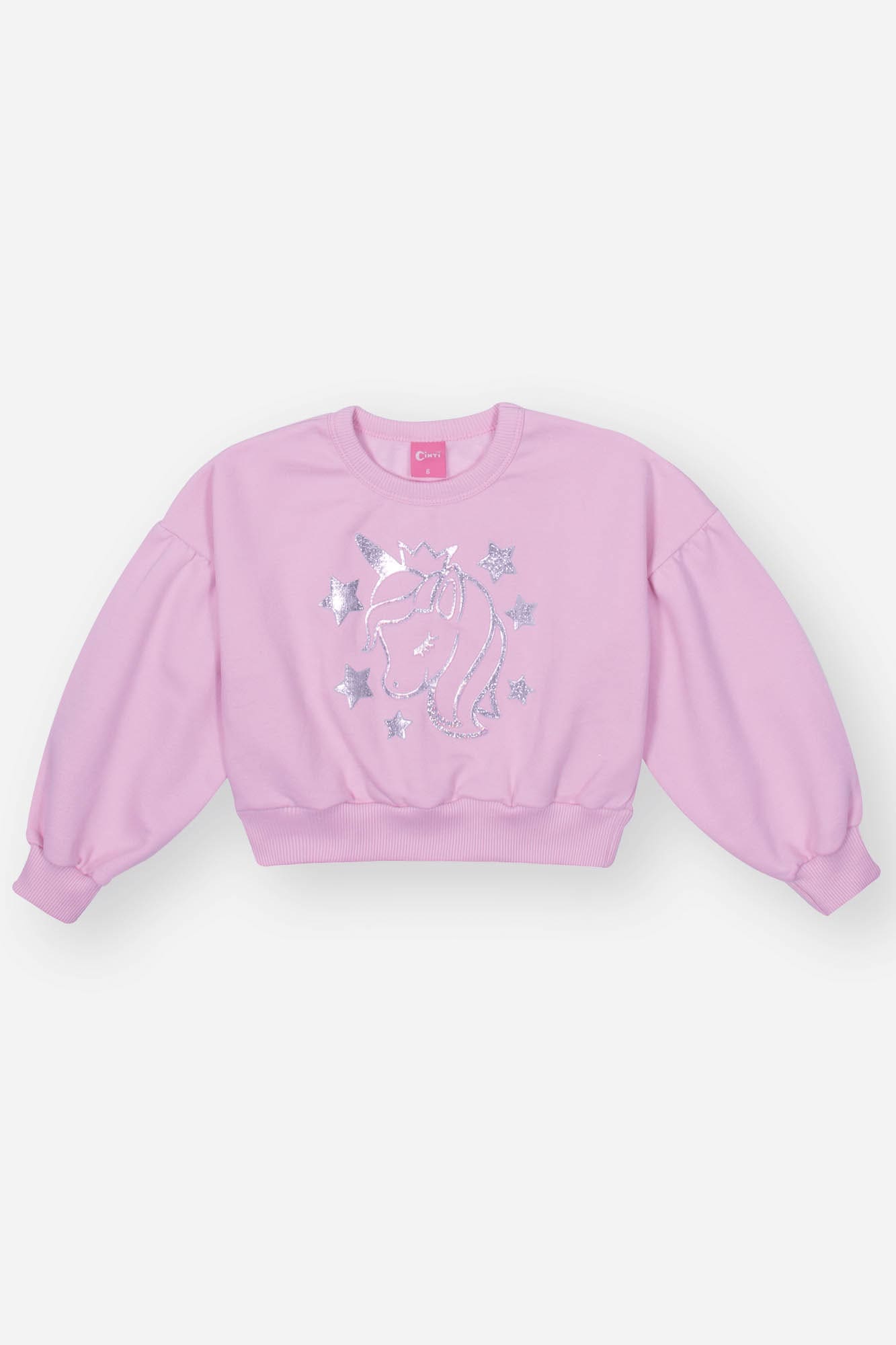 Conjunto Infantil Cinti Inverno Saia e Moletom Flanelado Lilás Unicórnio