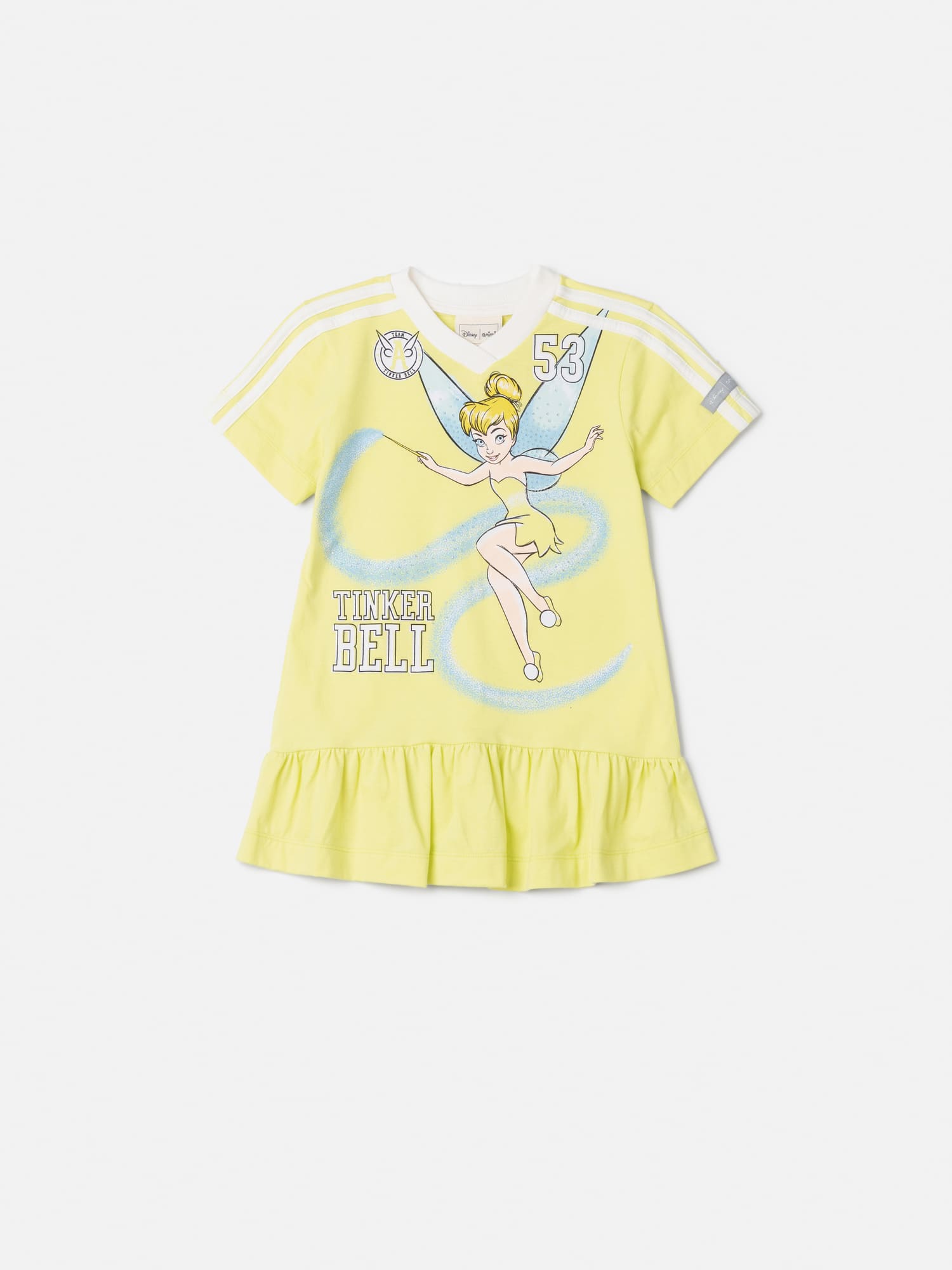 Vestido Infantil Animê Verão Verde Tinker Bell com Strass