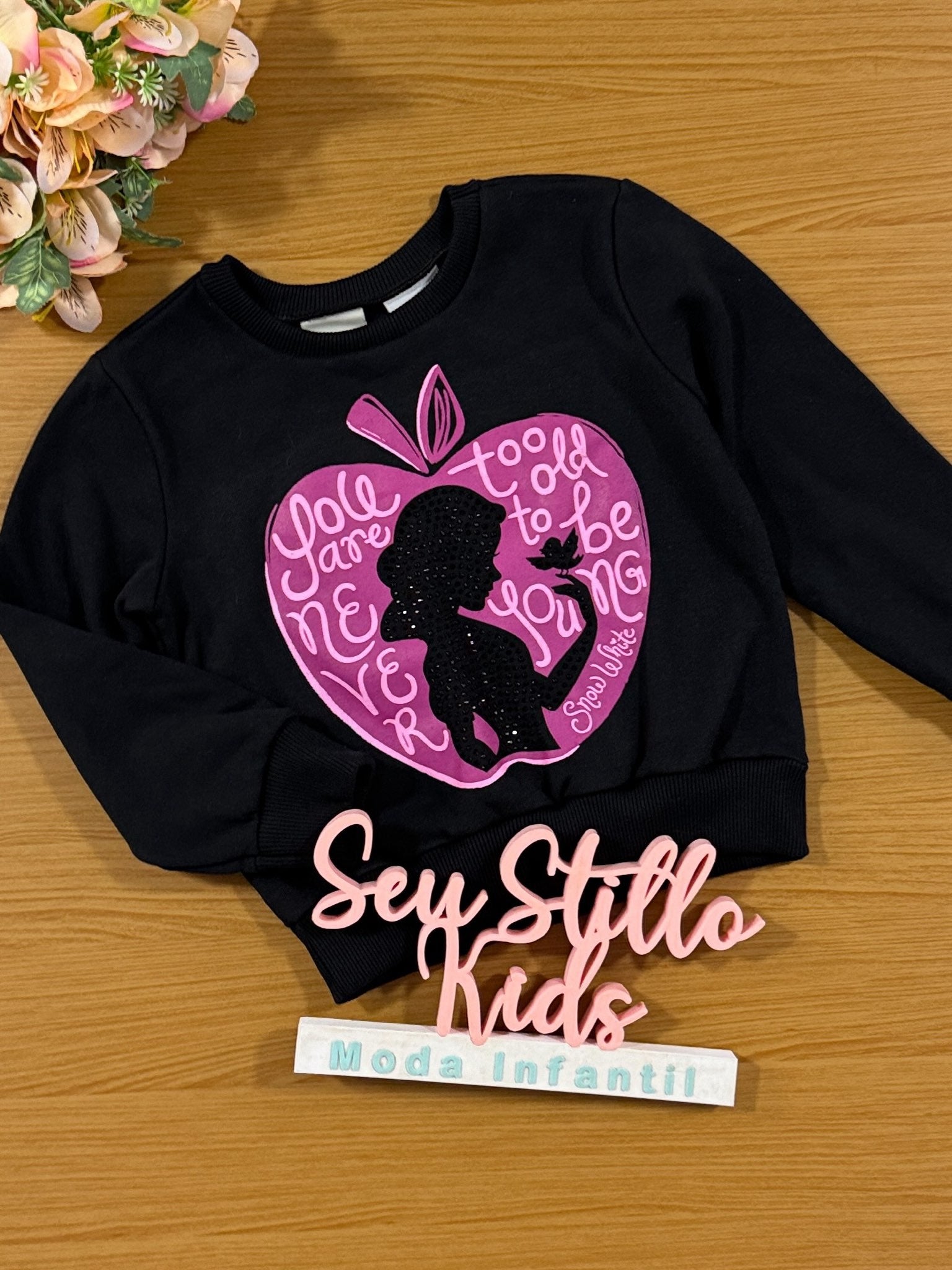 Moletom Infantil Momi Inverno Flanelado Branca De Neve Disney