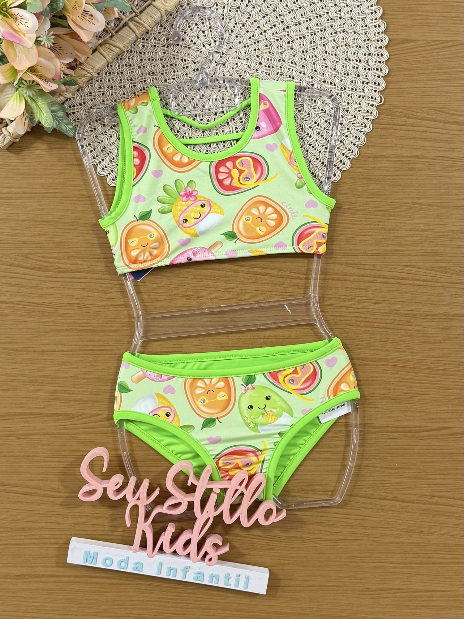 Biquíni Infantil Cinti Verão Verde Frutinhas