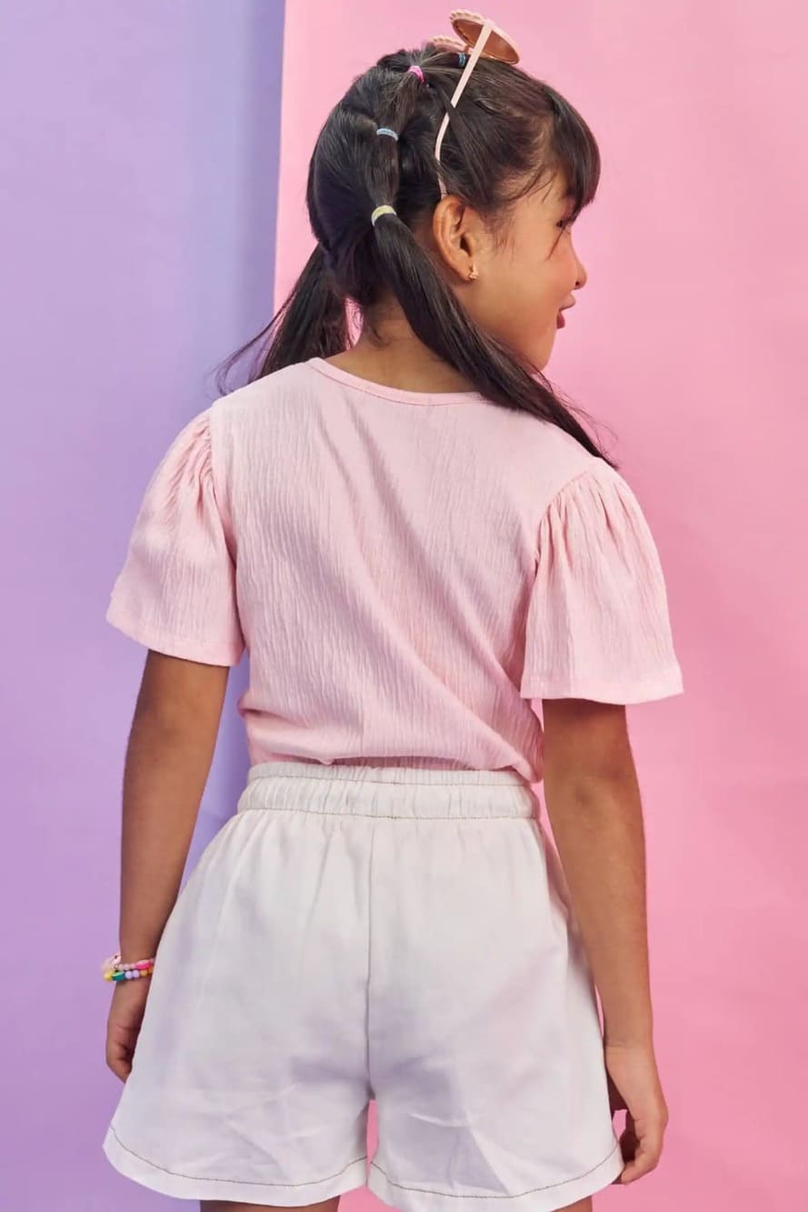 Blusa Infantil Kukie Verão Rosa Cachorrinha