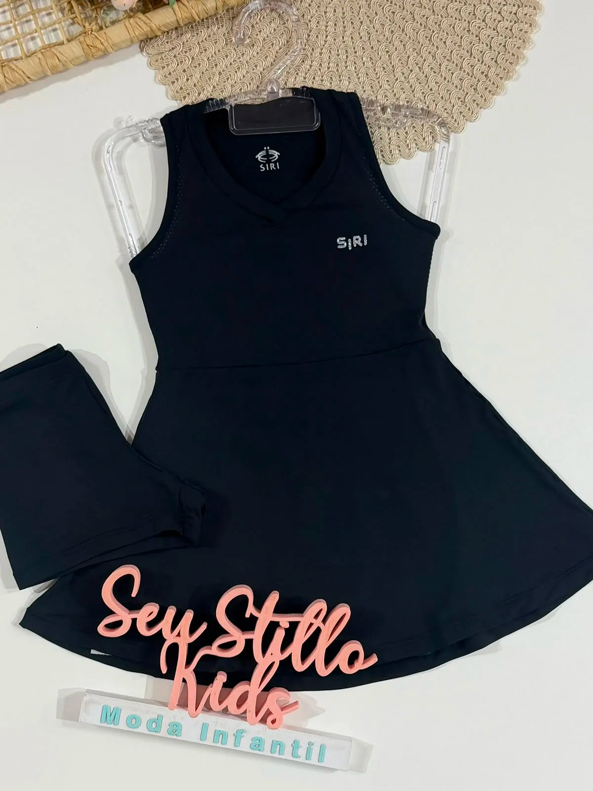 Vestido Infantil Siri Kids Sport Beatriz Básico Preto 44792