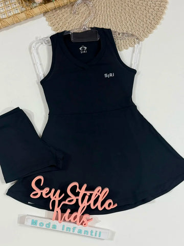 Vestido Infantil Siri Kids Sport Beatriz Básico Preto 44792