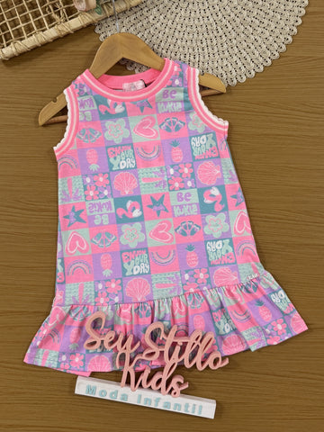 Vestido Infantil Kukiê Verão Estampado