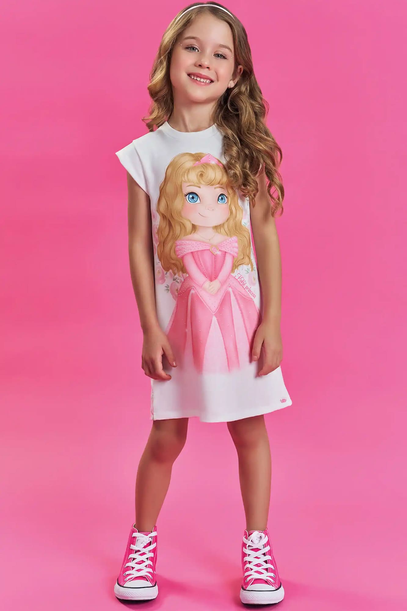 Vestido Infantil Kukiê Verão Branco Princesa Aurora