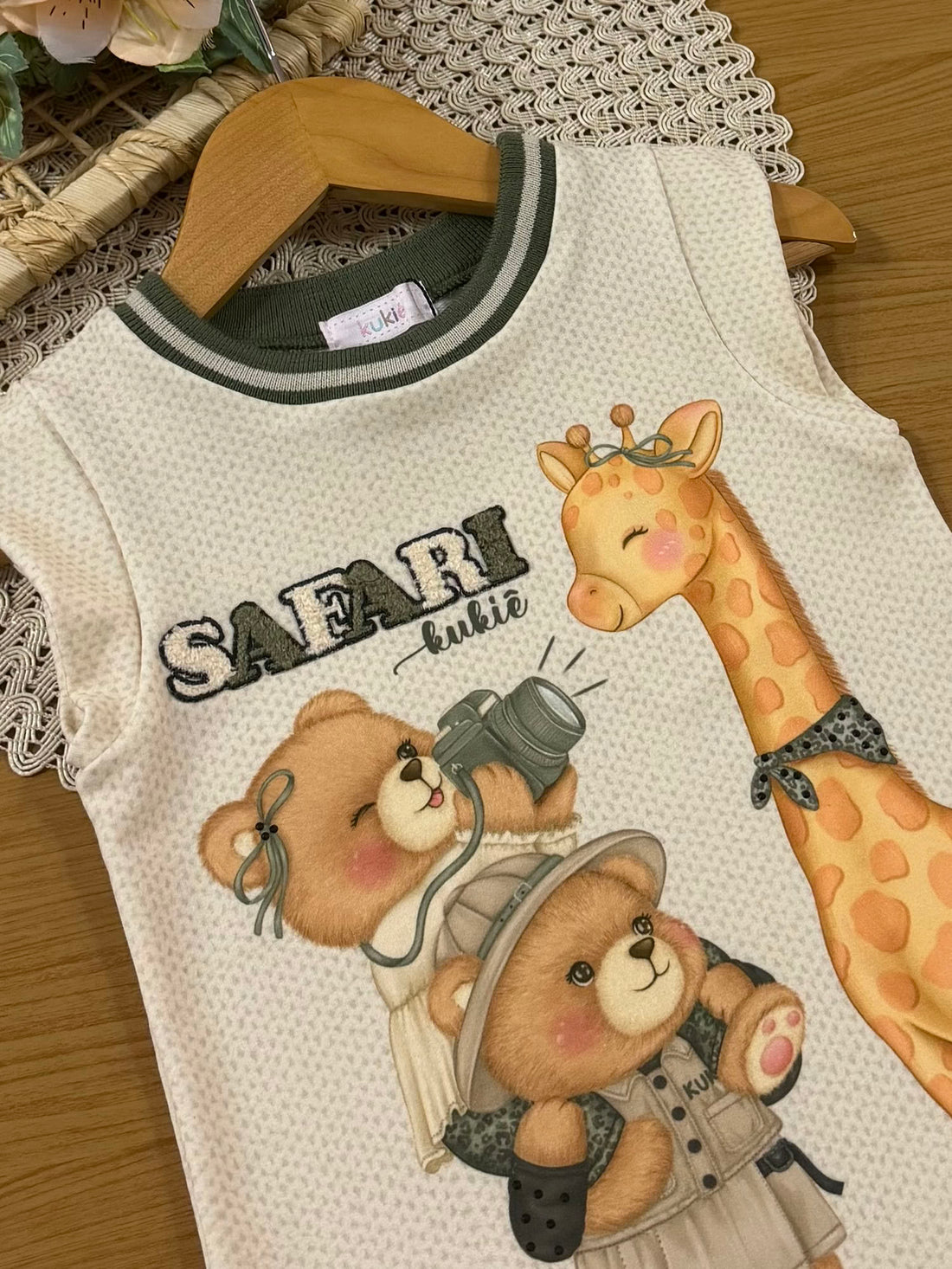 Vestido Infantil Kukiê Inverno Bege Safari