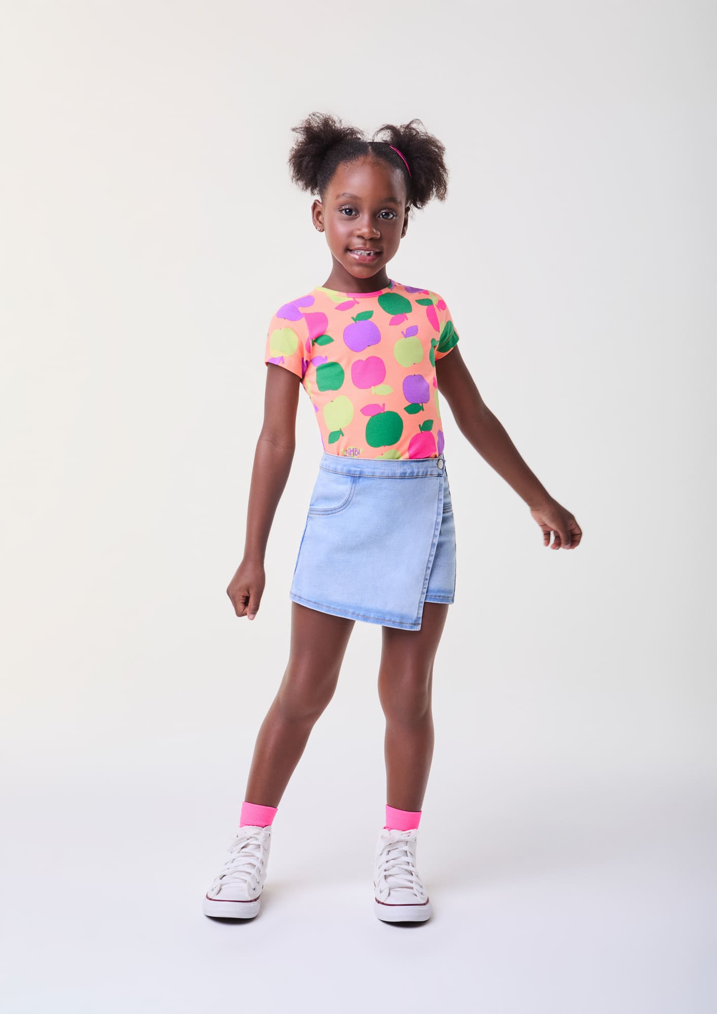 Blusa Infantil Bimbi Verão Laranja Frutinhas
