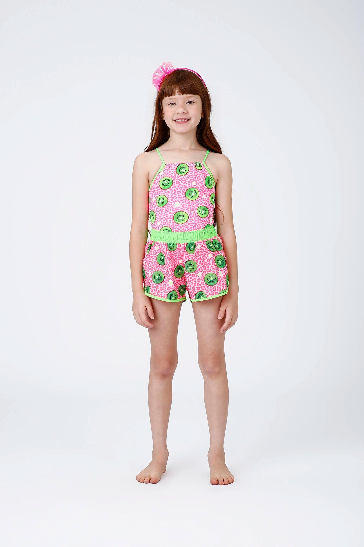 Shorts Infantil Siri Kids Nylon Rosa Leticia Kiwi 43062