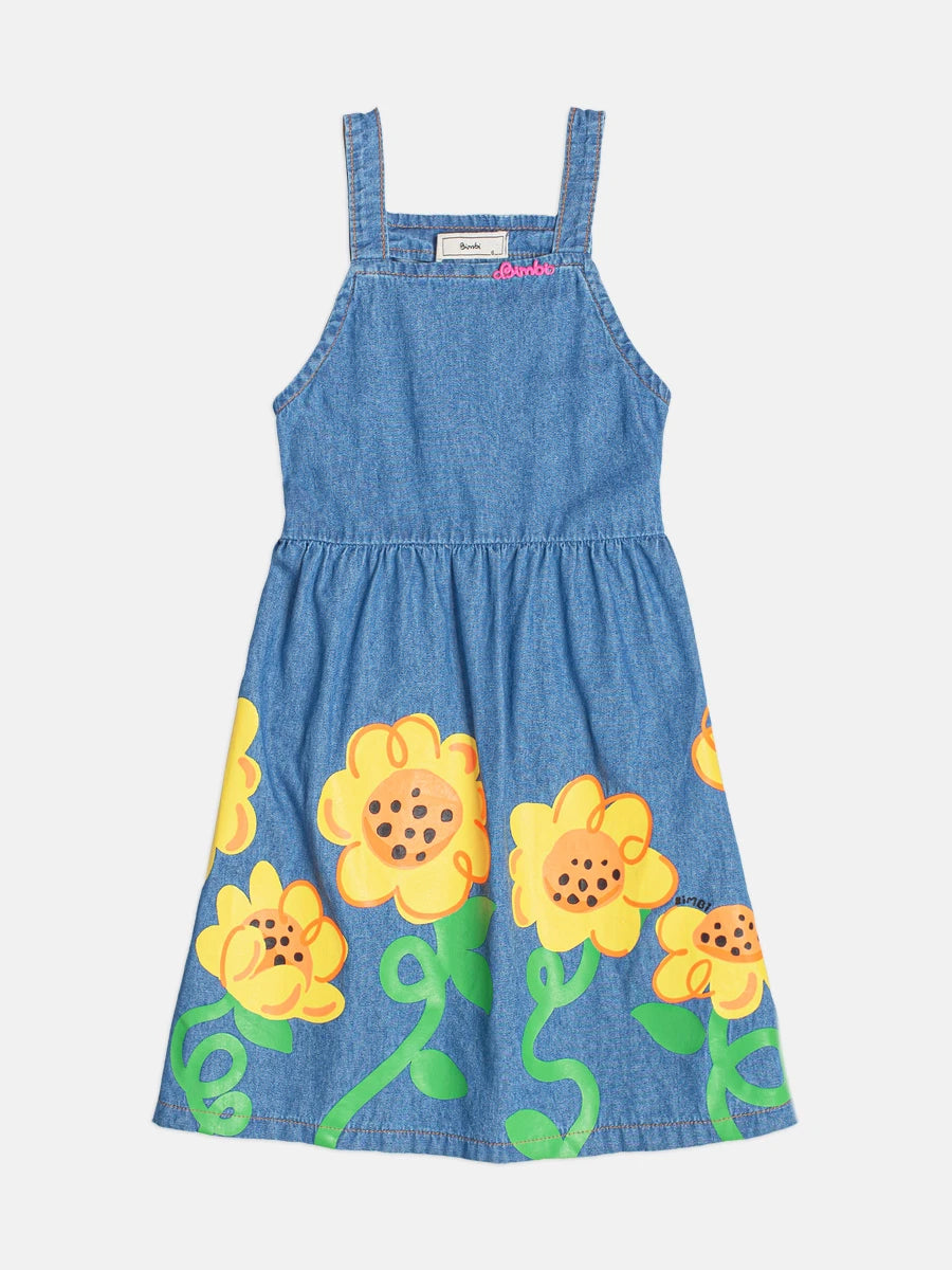 Vestido Infantil Bimbi Jeans Floral