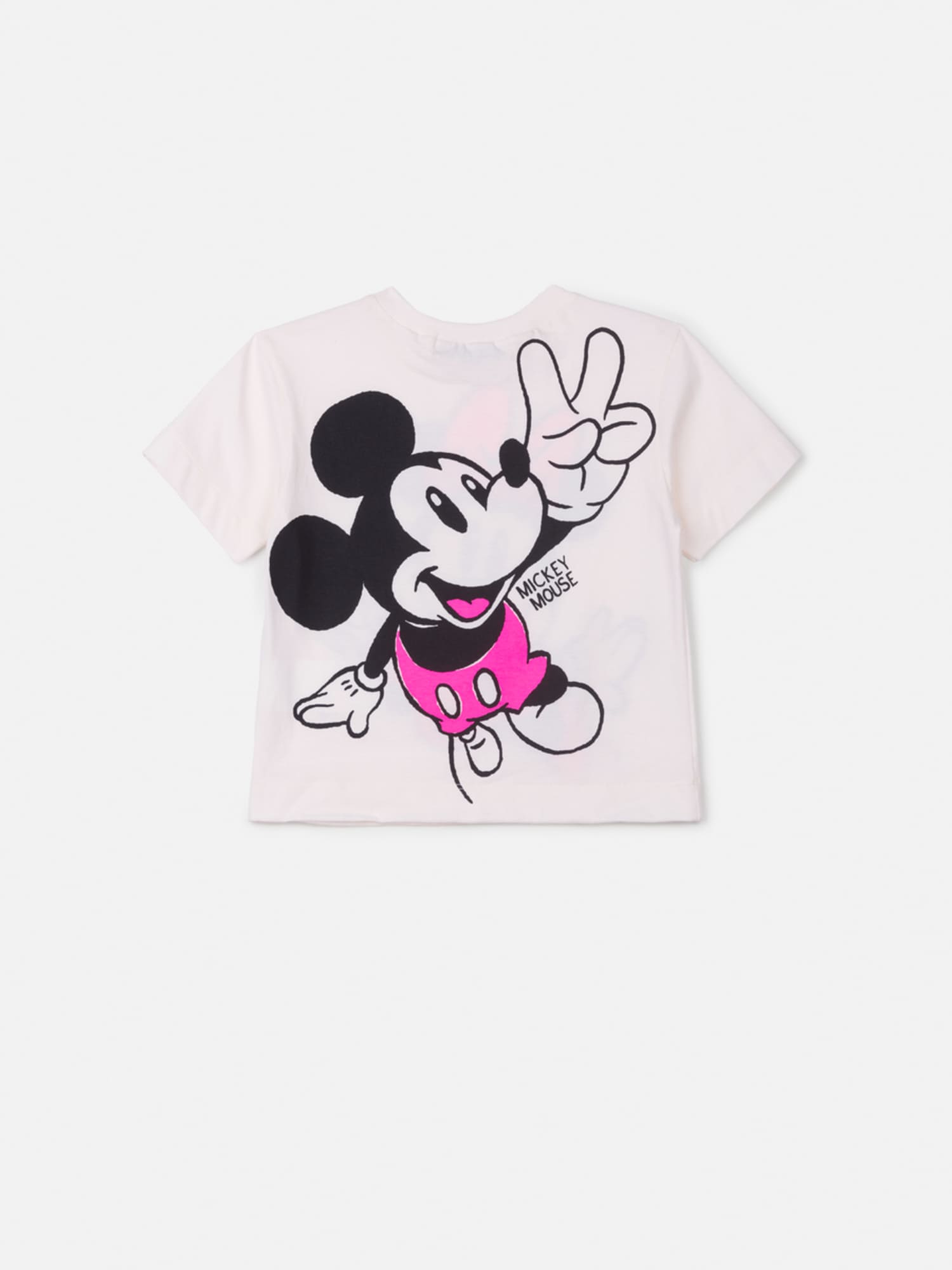 Blusa Infantil Animê Manga Curta Branca Minnie e Mickey Mouse Disney
