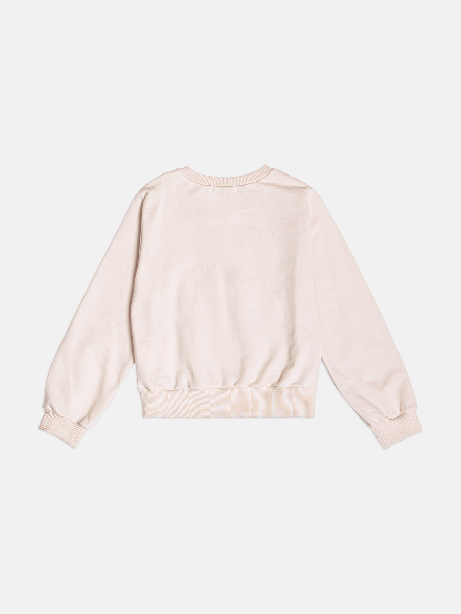 Moletom Infantil Momi Inverno Sem Flanela Bege Hello Kitty com Strass
