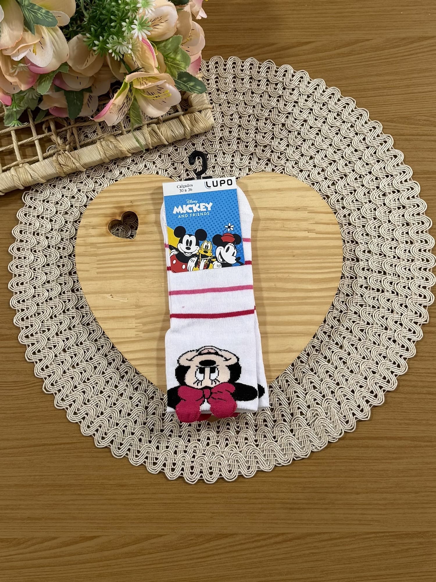 Meia Infantil Lupo Cano Curto Minnie Disney